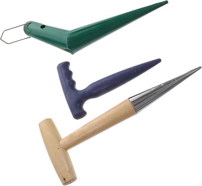 1set Garden Dibber Tool Ergonomic Hand Planter with Handle Soil Puncher for Easy Hole Digging for Planting Nurseries Gardens and Potted Plants