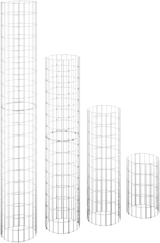 4pcs Circular Gabion Raised Beds Steel Outdoor Patio Terrace Lawn Home Gardening Planter Basket Gabion Cage Flower Pot Stand for Outdoor GardenØ11.8x19.7/39.4/59.1/78.7 -AA