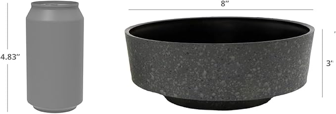 The HC Companies 8 Inch Round Plastic Succulent Capri Bowl Decorative Indoor Flower Succulent Planter Pot with Drain Plug Hole Vanilla Bisque (2 Pack)