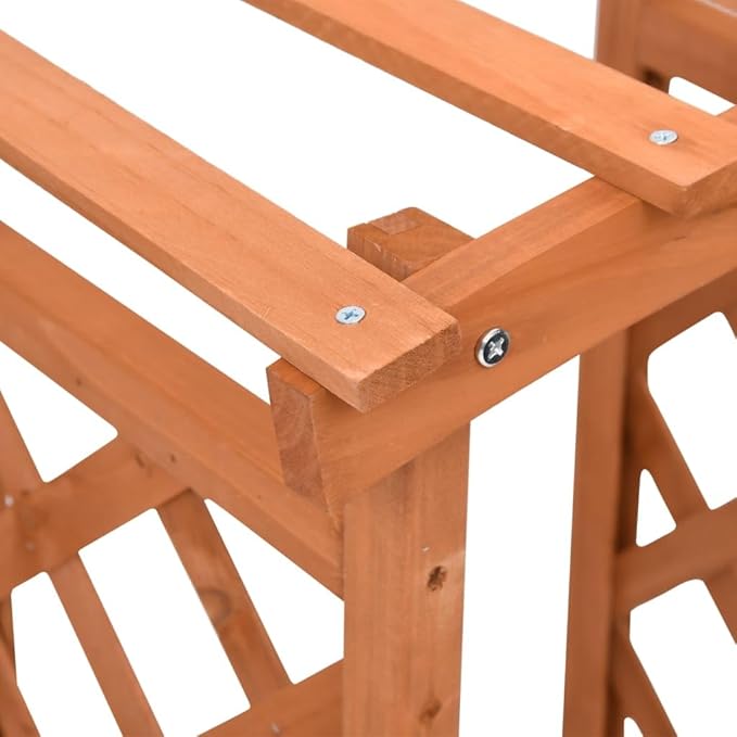 Firwood Trellis Planter with Arch 19.3x15.4x46.1 Outdoor Raised Garden Bed for Climbing Plants Durable Plant Holder for Patio Deck Balcony