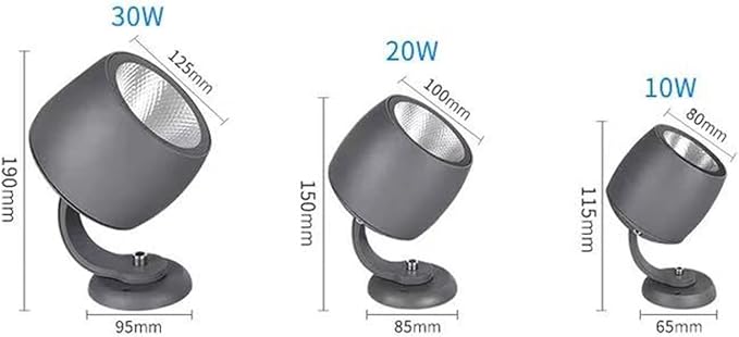 Outdoor Led Spot Lights COB Landscape Light IP65 Waterproof 360° Rotation COB Spotlights for Courtyard Hotel Yard Path Decor(White20W-DC24V)