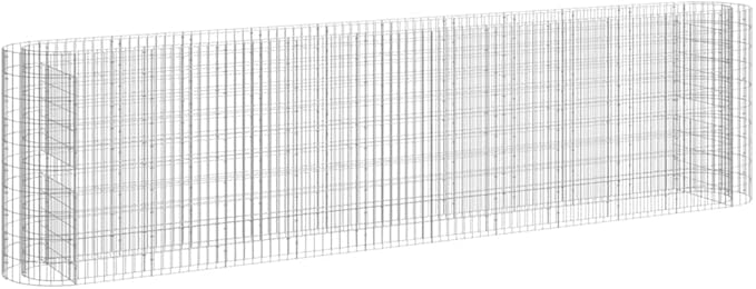 Gabion Raised Bed Gabion Cages Basket Steel Woven Gabion Net Garden Plant Above Ground Garden Boxes Outdoor Garden Galvanized Planters Metal Trough 157.5x19.7x39.4