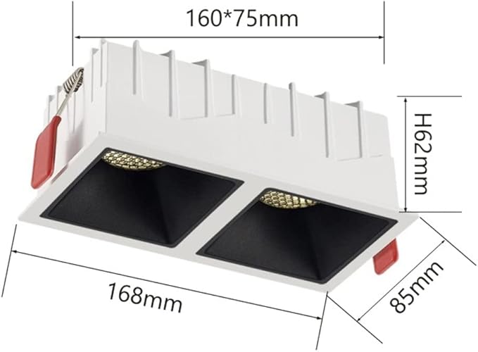 Led Spotlight Square Flush Mount Downlight2 * 7w 95ra Accent Spotlamp AlumiExpression artistique m Housing Directio l Spotlights for Gallery Living Room Corridor