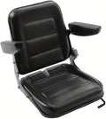 Tractor Seat Universal Seat Fit Garden Tractor Lawn Mower Adjustable Backrest Black