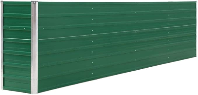 Raised Garden Bed 126x15.7x30.3 Galvanised Steel Green Green 35.16 lbs