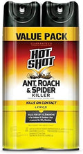Hot Shot Ant Roach And Spider Killer 2-17.5 Ounce Aerosol Cans Lemon Scent Twin Pack