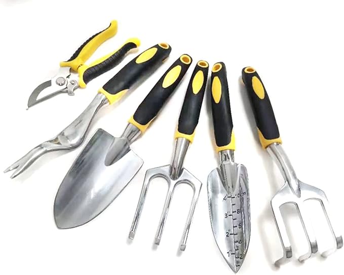 Garden Tools Set - with Storage Organizer Ergonomic Hand Digging Weeder Rake Shovel Trowel (Color : Green)