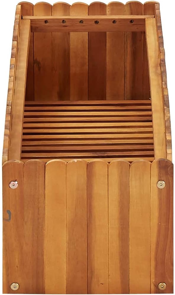 Outdoor Wooden Raised Garden Bed Planter Wood Planter Box Outdoor Flower Bed Boxes for Vegetable Flower Herb Gardening 39.3x11.8x9.8 Solid Acacia Wood