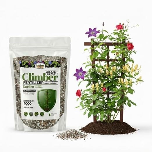 Old Cobblers Farm™ Wicked Growth Climbers &amp Vines Fertilizer – Helps Fast-Growing Vines and Climbers Reach New Heights with Colorful Blooms (5 lbs | 10 lbs | 15 lbs | 20 lbs) (20 lbs)