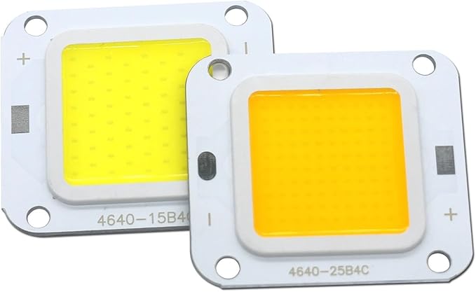 2PCS Smart IC No Need Driver LED COB Lamp Bead DC27-36V 10W 50W 60W 70W DIY Flood Light Bulb Outdoor Spotlight Landscape Chip Lamps(3000K100W 46X40MM)