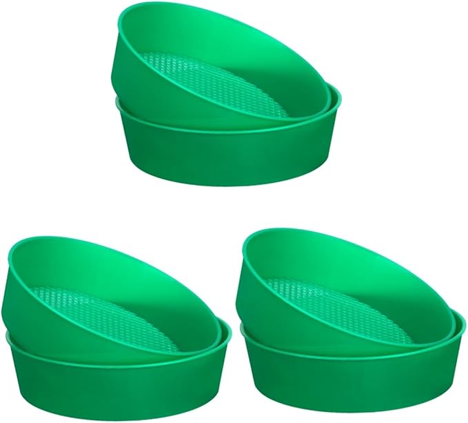 Yardwe 6pcs Plastic Garden Sieve Lightweight Mesh Riddle Tool for Compost and Soil Sifting Green Color for Gravel and Filtration Garden Balcony and Park