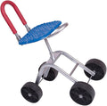 Garden Stool with 4 WheelsFoldable Backrest Rolling Work Seat Breathable Seat Cushion for Yard Patio Outdoor Lawn(Blue)