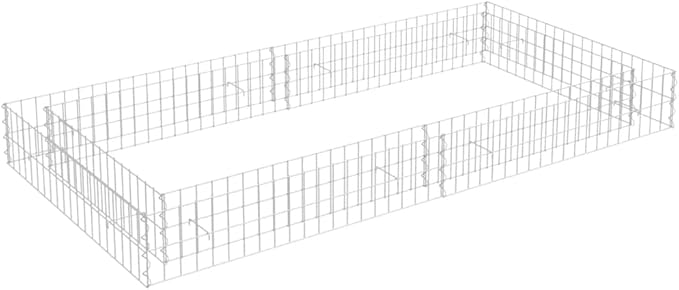 Gabion Raised Bed Galvanized Steel 78.7x39.4x7.9 Garden Raised Bed Metal Raised Planter Box for Outdoor Vegetable Flower Garden Planter Border