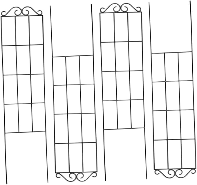 GLEAVI 4pcs Metal Plant Support Stakes Climbing Plant Frame Garden Trellis for Vines and Flowers 50x15cm Black Indoor Outdoor Vegetable Climbing Rack