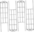 GLEAVI 4pcs Metal Plant Support Stakes Climbing Plant Frame Garden Trellis for Vines and Flowers 50x15cm Black Indoor Outdoor Vegetable Climbing Rack