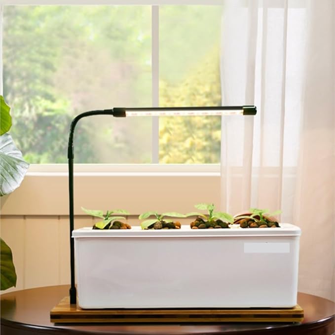 Grow Indoor Hydroponic Growing Box - Home Balcony/Desktop Soil-Free Planter (LED Grow Light ABS Desktop/Floor Use)