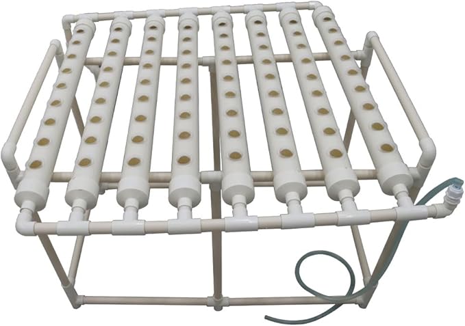 Wall-Mounted Hydroponic Grow Kit 72 Plant Sites Hydroponics Planting System 8 PVC-U Pipes Hydroponic Gardening Indoor System with 110V Water PumpPlanting SpongeHose