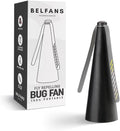 Belfans FlyRepellent Fan for Tables – USB Powered/Rechargable Soundless Fly Swatter with Holographic Blades and Portable Fly Fan for Bees Wasps &amp Outdoor Use (1 Black Rechargeable)
