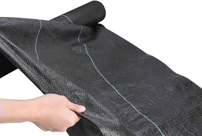 Black Grass Cloth Weed Barrier Woven Grass Cloth for Garden Agricultural Plastic Mulch Thicker Orchard Garden Weeds Control Fabric(1X3m 225g)