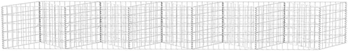 Gabion Raised Bed Steel Gabion Basket Post/Planter Raised Vegetable Bed Outdoor Steel Garden Decoration Galvanized Steel 118.1x11.8x19.7