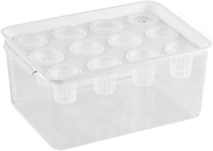 Generic Hydroponics Grower Box Hydroponic System Growing Box 12 Holes Wear Resistant Desktop Micro Landscape Tank for Vegetables Home White