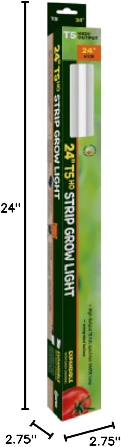 SUNPACK High Output T5HO 24W 6400K Full Spectrum Strip Grow Light White 24 - Made for Indoor Gardening or Greenhouses Ideal for Seed Starting