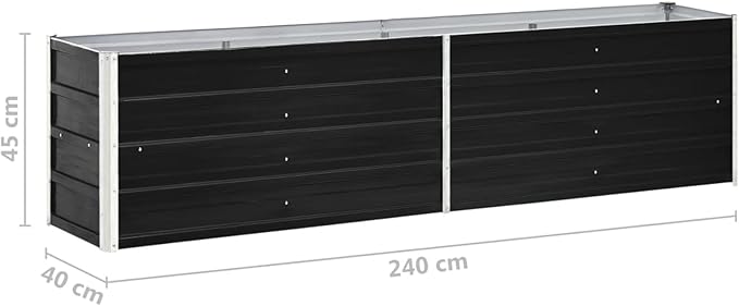 Raised Garden Bed Galvanized Steel Planter Box 94.5x15.7x17.7 in Durable Outdoor Raised Bed for Vegetables Herbs and Flowers