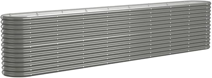 Garden Raised BedBalcony Planter BedsModern DesignGarden DecorationBackyard Raised BedsHerb PlantersHerb Plantersfor PatioCourtyardBalconyPowder-Coated Steel 130.7x15.7x26.8 Gray
