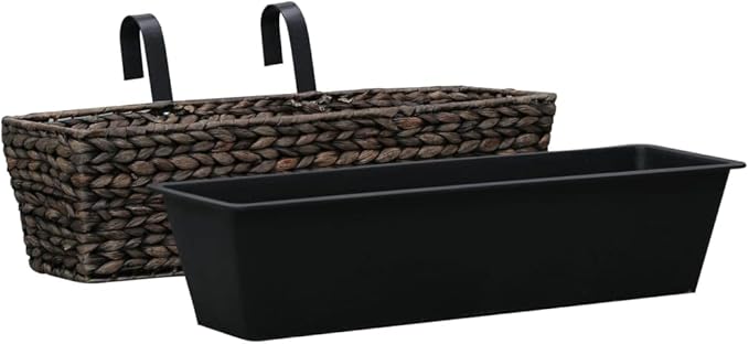 Garden Planter Set of 2 Brown Water Hyacinth Steel Raised Welded Bed - Fence Wall Retaining Patio Landscape