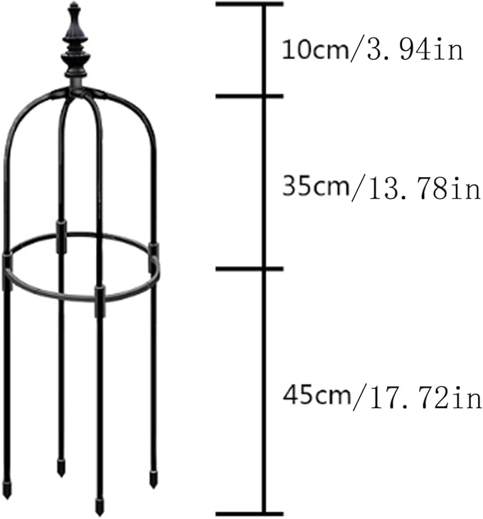 Garden Obelisk Trellis for Climbing Plants 2FT/3FT/4FT/5FT Rose Bush Round Trellis for Pots Rustproof Metal Plant Flower Trellises Thickened Tube Plant Tower Trellis for Clematis Vine Support Outdoor