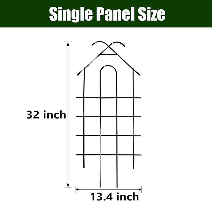 ARIFARO 32 Metal Garden Trellis for Climbing Plants 4 Pack Plant Trellis for Potted Plants Indoor Outdoor Black Trellis for Vines Flowers Cucumbers 13.4 Wide