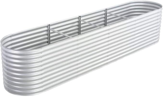Garden Raised Bed 157.4x31.4x31.8 Galvanized Steel Silver