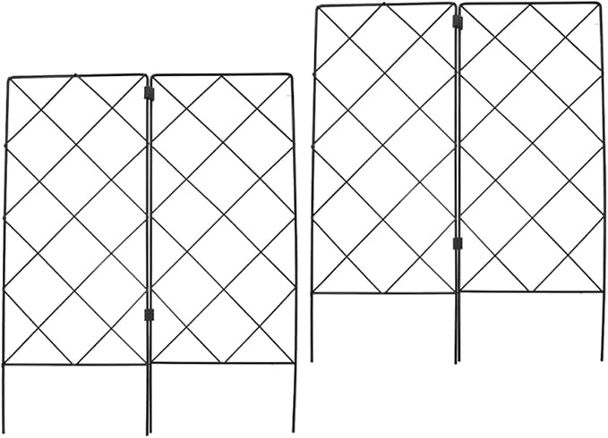 Veemoon 2pcs Garden Trellis Plant Climbing Supports 20x53cm Foldable Outdoor Vine Climbing Plant Support Frames for Patio and Lawn Gardening