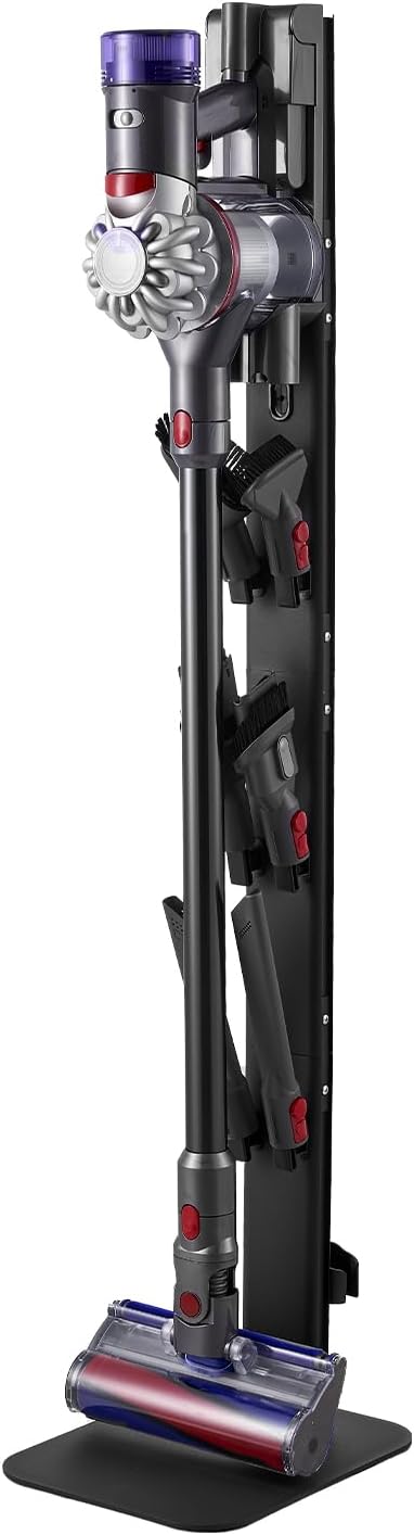 VEVOR Vacuum Stand Compatible with Dyson G5 V15 V12 V11 V10 V8 V7 V6 Series Upright Vacuums Cleaners &amp Accessary Stable Storage Stand Holder with 6 Hooks and Non-Slip Footpads Black