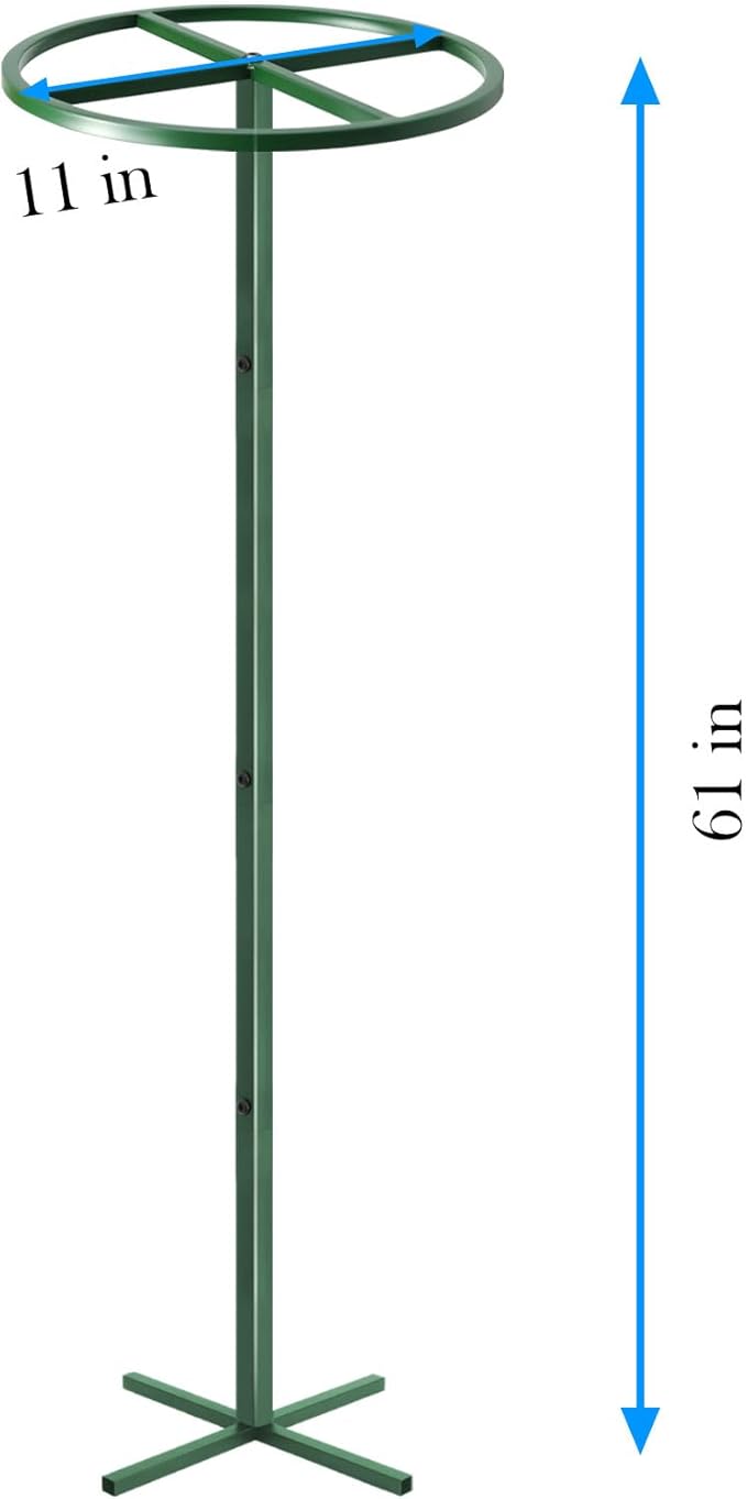 1 Pcs Adjustable Round Dragon Fruit TrellisDurable Metal Plant Trellis Outdoor Climbing Plants Support Frame for Vertical Gardening Trees Cactus Green