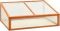 Wooden Garden GreenhouseWood Raised Plants Bed Raised Flower Planter Box Garden Wood Cold Frame Greenhouse Flower Planter Brown 39.4x25.6x15.7 Firwood-682