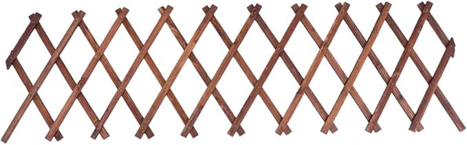 balacoo Expandable Carbonized Wood Vine Support Plant Fence Garden Trellis Outdoor Plant Climb Support Decorative Fence Panel
