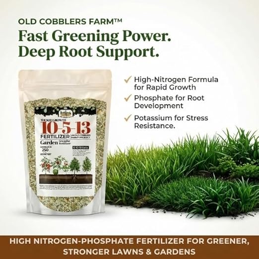 Old Cobblers Farm™ 10-5-13 Fertilizer - High Nitrogen-Phosphate (5 lbs | 10 lbs | 15 lbs | 20 lbs) (20 lbs)