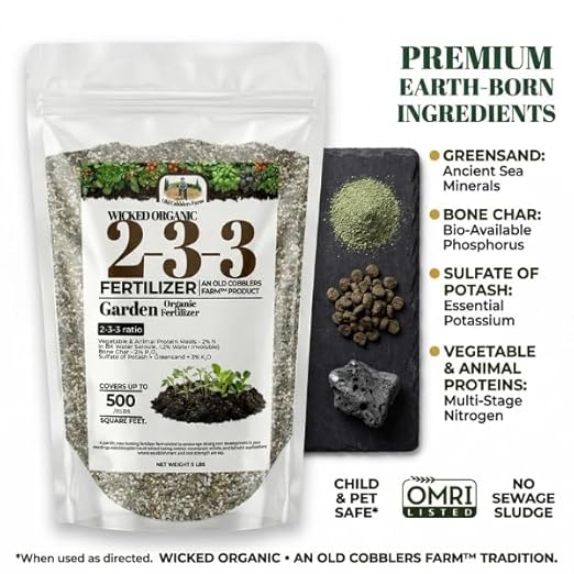 Old Cobblers Farm Wicked Organic Seed Starter Fertilizer 2-3-3 – Gentle Nutrition for Strong Root Development (5 lbs | 10 lbs | 15 lbs | 20 lbs) (5 lbs)