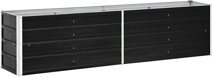 Raised Garden Bed Galvanized Steel Planter Box 94.5x15.7x17.7 in Durable Outdoor Raised Bed for Vegetables Herbs and Flowers