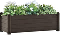 Garden Raised Bed Planter Boxes Outdoor Garden Bed Raised Planter Suitable for Restaurants Flowers Backyard Patios PP Mocha 39.4x16.9x13.8