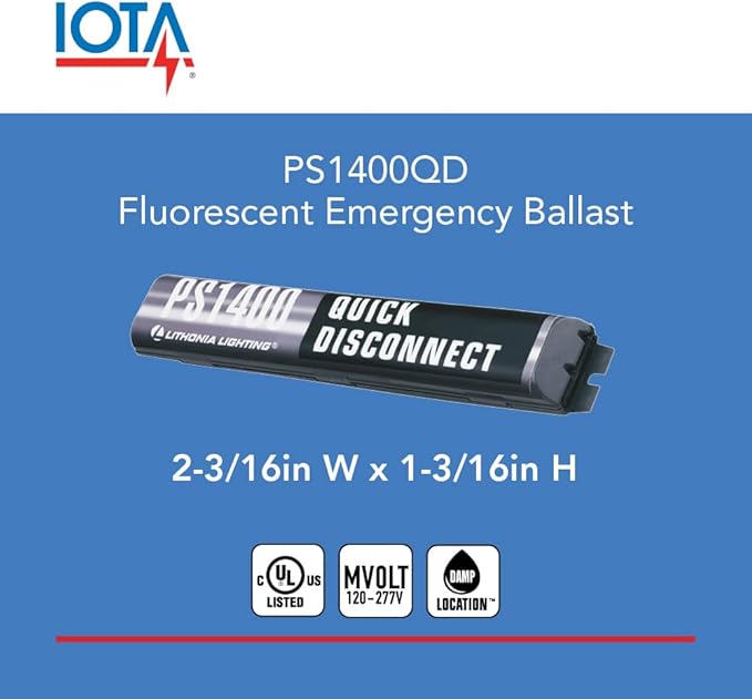 Lithonia Lighting Power Sentry Emergency Battery Back Up T5 and T8 Compatible Fluorescent Ballast with 1400 Lumen Output 90 Minute Operation UL Listed (PS1400QD MVOLT M8)