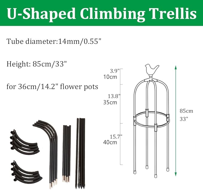 Obelisk Plant Tower Garden Trellis for Climbing Plants Flowers Stand Rose Vines Trellis for Outdoor &amp Indoor Garden Obelisk(White36x85cm/14.2x33in)