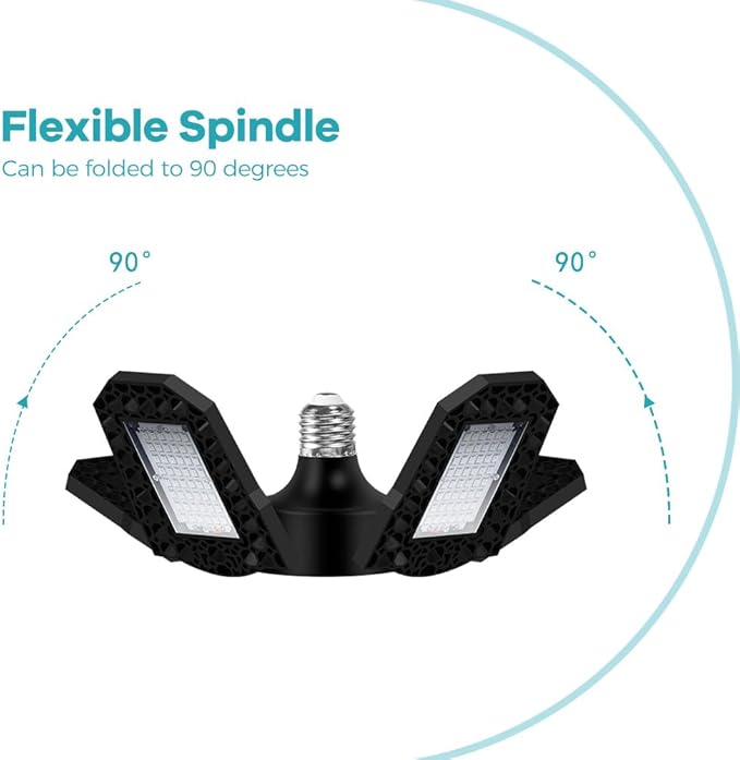 4Pack 150W Deformable LED Grow Lamp Sunlight E27/E26 Full Spectrum Plants Lights 4Adjustable Panels Greenhouse Tent Hydroponics Lamps 100-277V Garden Vegetables Fruit Flower Seed Indoors Fill Lighting
