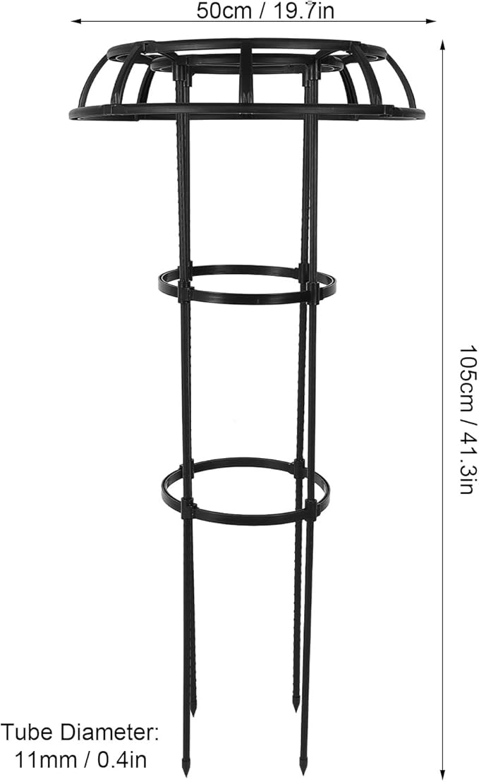 FLEXMAN Garden Trellis for Climbing Plants 50cm Diameter Climbing Vine Frame Round Garden Trellis Tomato Cages for Climbing Vines Rose Bushes Indoor Potted Plants Tomatoes (3 Tier)