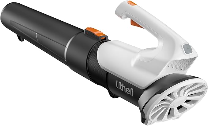 Litheli 20V Cordless Leaf Blower Battery Powered Leaf Blower 2 Speed Electric Blowers for Blowing Leaves Lawn CareSnow Dust Patio（No Battery Included）