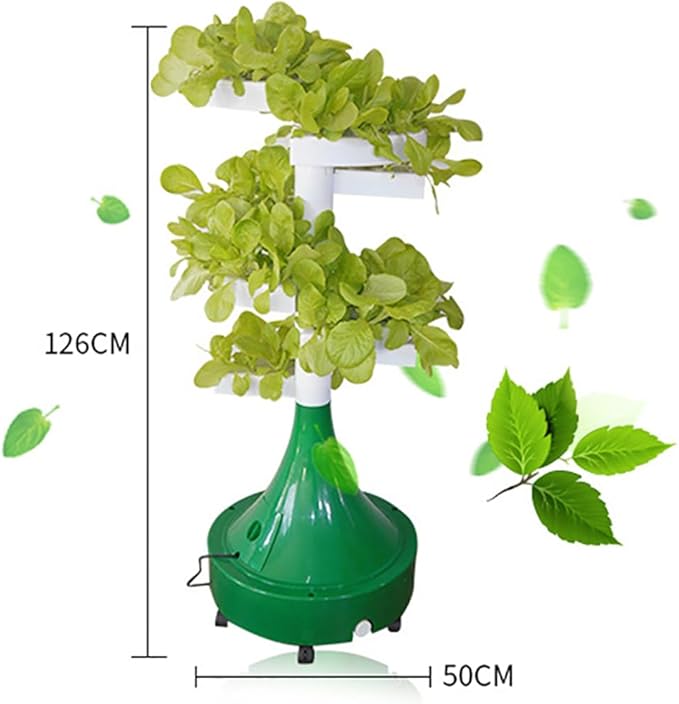 Hydroponics Tower Aquaponics Grow System Rotary Indoor Outdoor Tower Garden 72 Pods Vertical Hydroponic Irrigation System Tower for Herbs Fruits and Vegetables