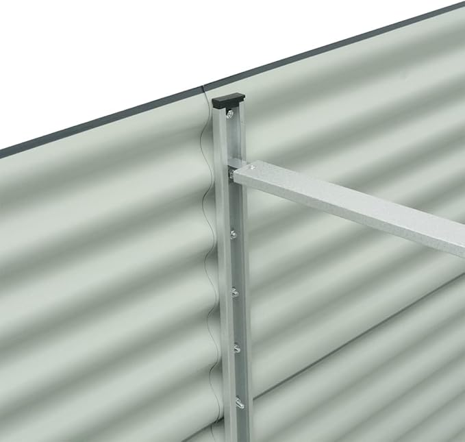Garden Raised Bed Grey Galvanized Steel Planter Box 126.0 x 31.9 x 31.9 inch Large Outdoor Planters for Vegetables Herbs Flowers