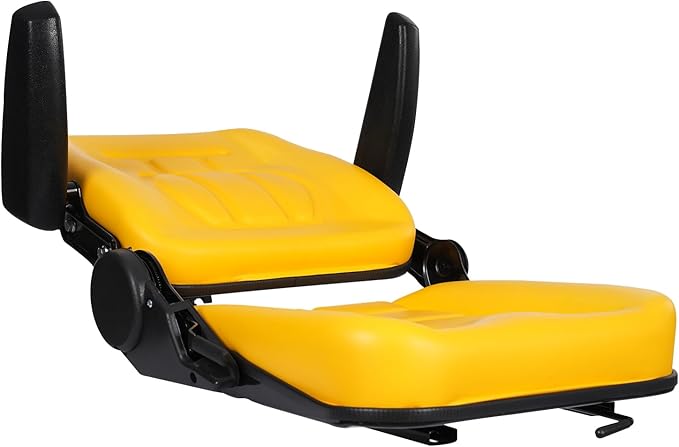 Lawn Mower Seat with Handrail 176Lbs Universal Tracor Seat 30°-180° Adjustable Forklift Seats Replacement 2.36 Slide Rail for Forklifts Aerial Lifts 16.93 x 15.75 x 19.69in