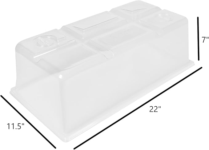 SUNPACK Sundome Plastic Multi-Vented Humidity Dome Clear 7 (Pack of 10) - Ideal for Greenhouses or Indoor Gardening Able to Adjust Humidity with Vents